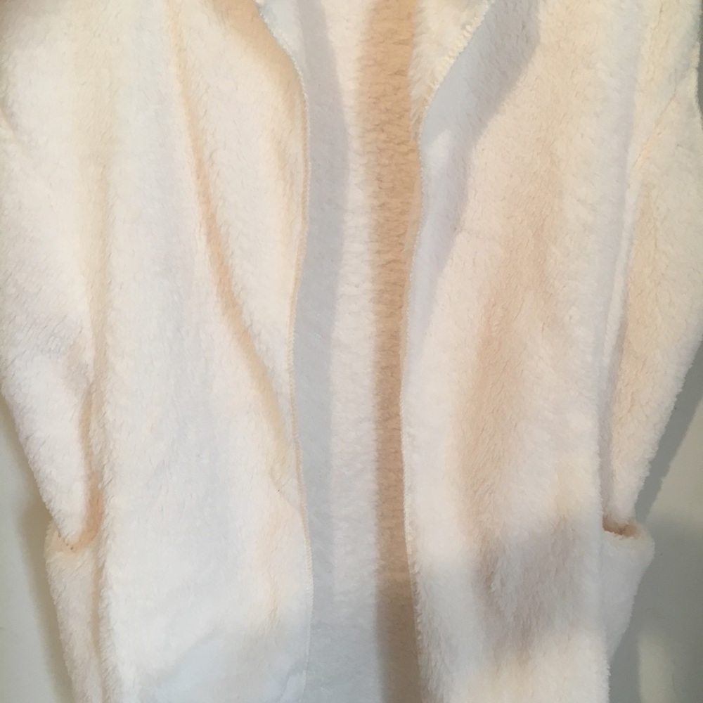 Teddy Bear Faux-Fur Sherpa Hoodie Vest S - Picture 4 of 6